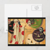 Halloween Faces - Art Deco Briefkaart (Voorkant / Achterkant)