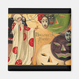Halloween Faces - Art Deco Magneet