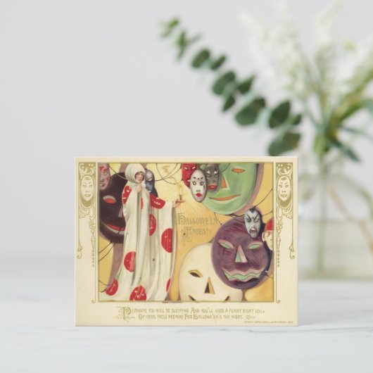 Halloween Faces Briefkaart (Staand voorkant)