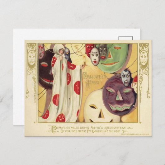  Halloween Faces Briefkaart (Voorkant / Achterkant)