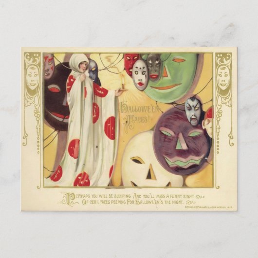  Halloween Faces Briefkaart (Voorkant)