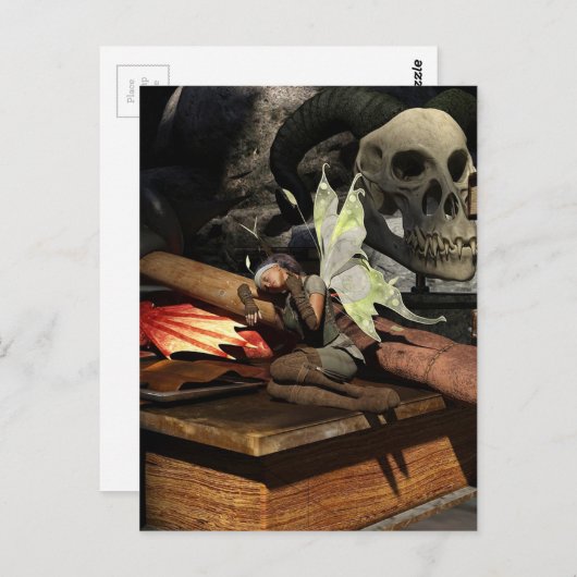 Halloween Fairy and Skull Briefkaart (Voorkant / Achterkant)