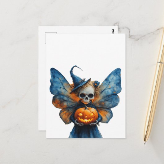 Halloween Fairy Briefkaart (Voorkant / Achterkant in situ)