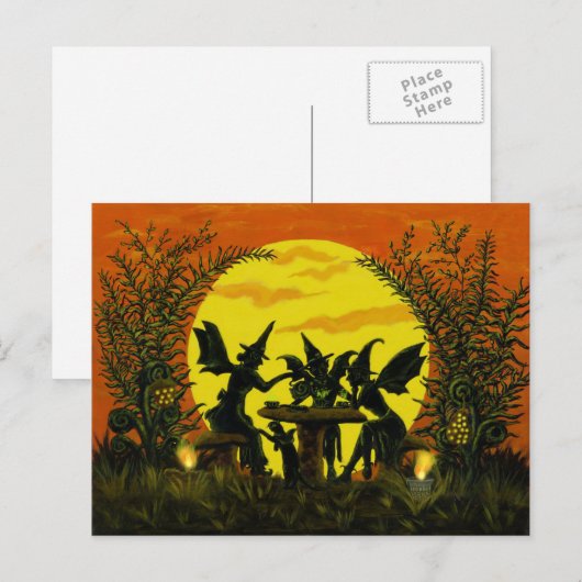 Halloween fairy heks briefkaart (Voorkant / Achterkant)