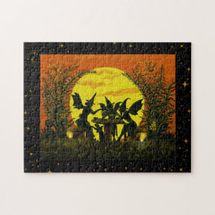 Halloween fairy heks, theefeestje legpuzzel