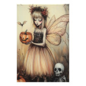 Halloween Fairy met pompoen en skelet Foto Afdruk (Voorkant)