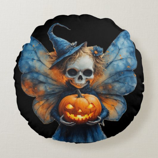 Halloween Fairy Rond Kussen (Voorkant)