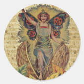 Halloween Fairy Ronde Sticker (Voorkant)