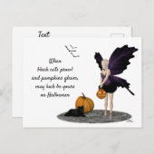 Halloween Fairy with Pumpkin Briefkaart (Voorkant / Achterkant)
