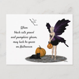 Halloween Fairy with Pumpkin Briefkaart
