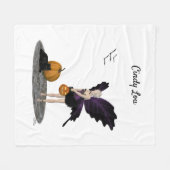 Halloween Fairy with Pumpkin Fleece Blanket Deken (Voorkant (Horizontaal))