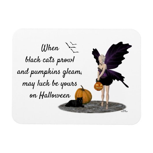 Halloween Fairy with Pumpkin Flexible Magnet Magneet (Horizontaal)