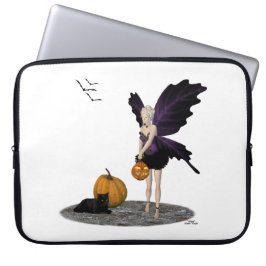 Halloween Fairy with Pumpkin-laptophoes Laptop Sleeve