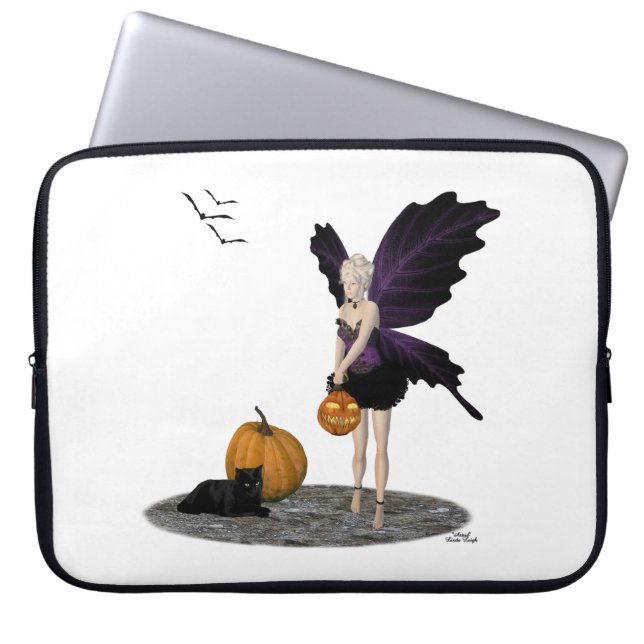 Halloween Fairy with Pumpkin-laptophoes Laptop Sleeve (Voorkant)