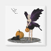 Halloween Fairy with Pumpkin Magnet (Voorkant)