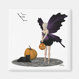Halloween Fairy with Pumpkin Magnet