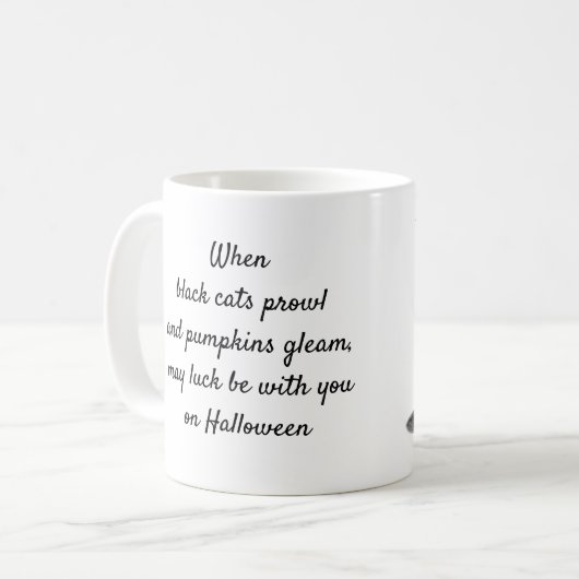 Halloween Fairy with Pumpkin Quote Coffee Mok (Voorkant links)