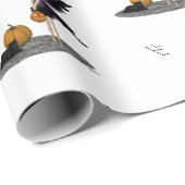 Halloween Fairy with Pumpkin Wrapping Paper Cadeaupapier (Rol Hoek)