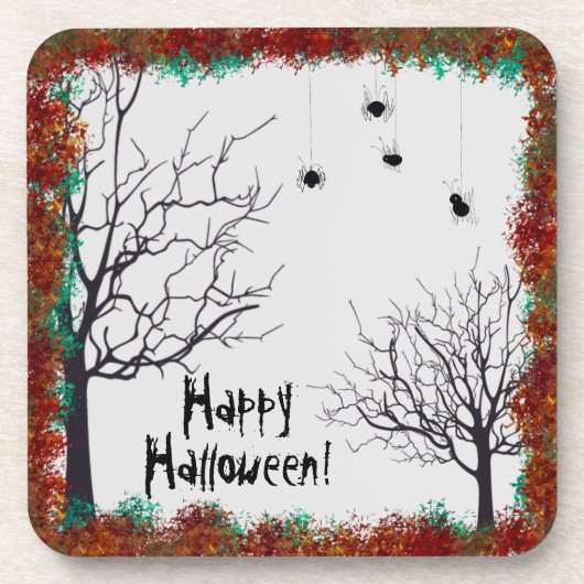 Halloween Fall blaft Gnarly Treders Spiders Bier Onderzetter (Voorkant)