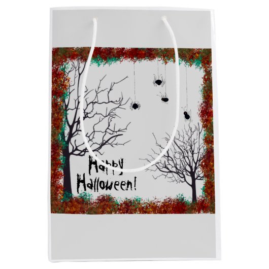 Halloween Fall blaft Gnarly Treders Spiders Medium Cadeauzakje (Voorkant)