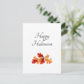 Halloween Fall Leaves Elegant Typografie Briefkaart (Staand voorkant)