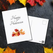 Halloween Fall Leaves Elegant Typografie Briefkaart