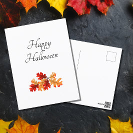Halloween Fall Leaves Elegant Typografie Briefkaart