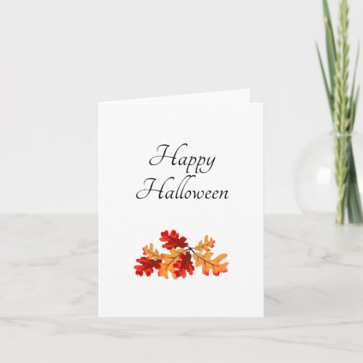Halloween Fall Leaves Elegant Typografie Kaart (Voorkant)