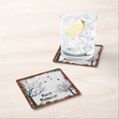 Halloween Fall Leaves Spooky Treders Spiders Kartonnen Onderzetters (Insitu)