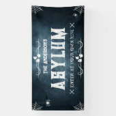 Halloween Familie Asiel Grappig spookhuis Spooky Spandoek (Verticaal)