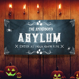 Halloween Familie Asiel Grappig spookhuis Spooky Spandoek