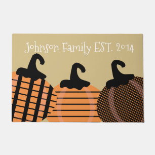 Halloween Familie Naam Jumbo Patch Retro Pompoen Deurmat