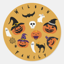 Halloween Familie van Jack O Lantern Ronde Sticker