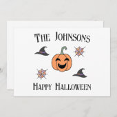 Halloween familienaam feestdagenkaart (Voorkant / Achterkant)