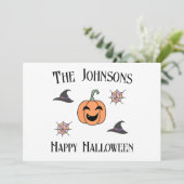 Halloween familienaam feestdagenkaart (Staand voorkant)