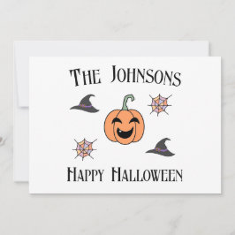 Halloween familienaam feestdagenkaart