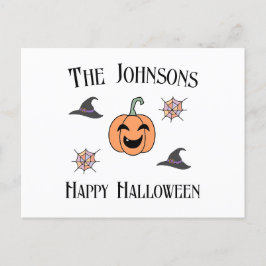 Halloween familienaam feestdagenkaart