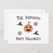 Halloween familienaam feestdagenkaart (Voorkant / Achterkant)