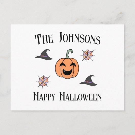 Halloween familienaam feestdagenkaart (Voorkant)