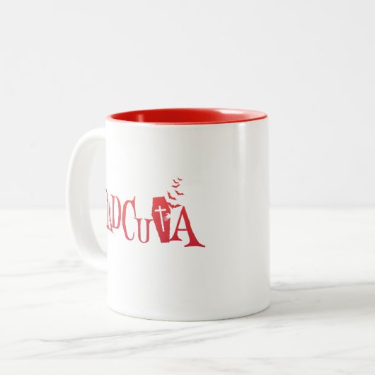 Halloween Family Matching Dad Dadcula Dracula Tweekleurige Koffiemok (Voorkant links)