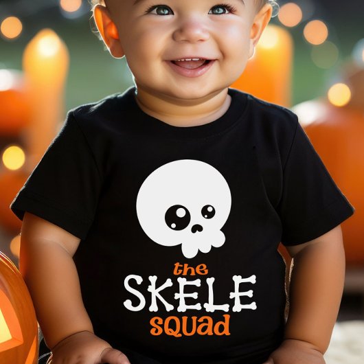 Halloween Family Matching Skele Squad Sinaasappel Romper