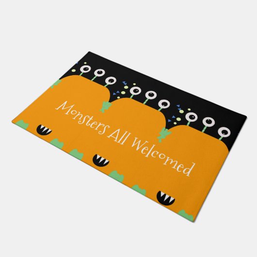 Halloween Family Oranje Monster Costume Funny Deurmat (Schuin)