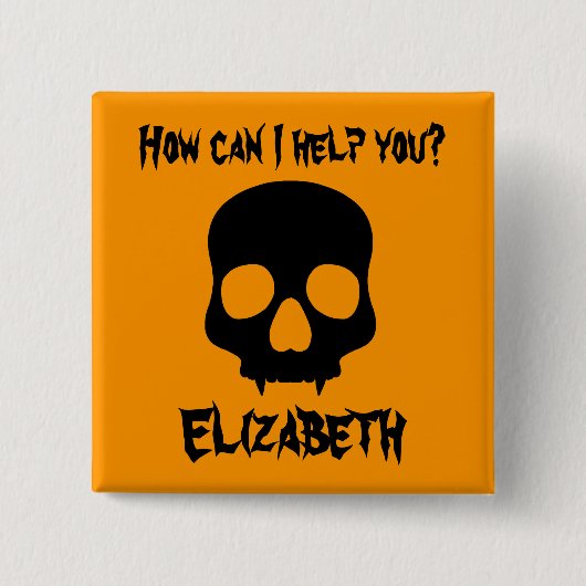 Halloween fanatiekeling vierkante button 5,1 cm (Voorkant)