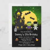 Halloween Fancy Dress Birthday Monsters Green Kaart (Voorkant)