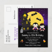 Halloween Fancy dress Birthday Vampires Paars Briefkaart (Voorkant / Achterkant)