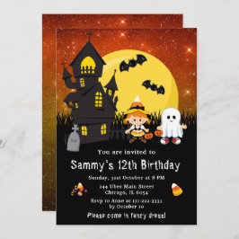 Halloween Fancy Dress Birthday Witch Ghost Sinaasa Kaart
