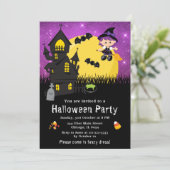 Halloween Fancy dress party heks Paars Kaart (Staand voorkant)