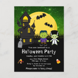 Halloween Fancy Dress Party Monsters Green Briefkaart