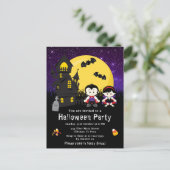 Halloween Fancy Dress Party Vampires Paars Briefkaart (Staand voorkant)