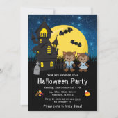 Halloween Fancy Jurk Party Weerwolf Blauw Kaart (Voorkant)